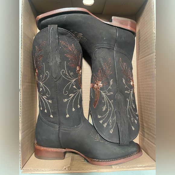 El General Womens Rodeo Boot- Suede Dark Brown 42978 main image 1